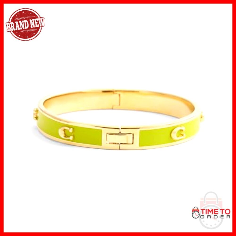 Enamel Bangle Bracelet Hinged Push Button Closure… - image 4